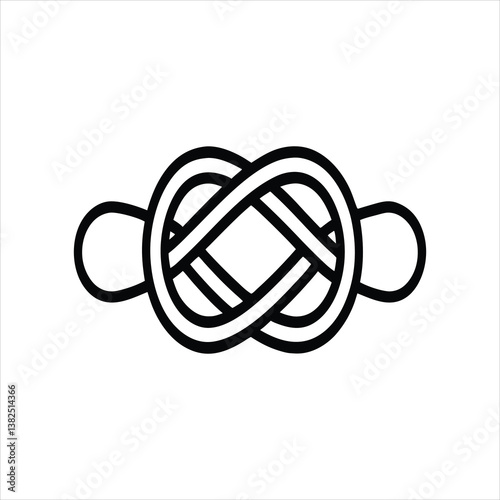 Sailor Knot Line Art Minimalist Nautical Rope Vector