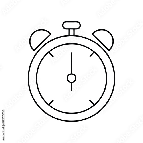 Simple Alarm Clock Icon Vector Design for Digital Projects