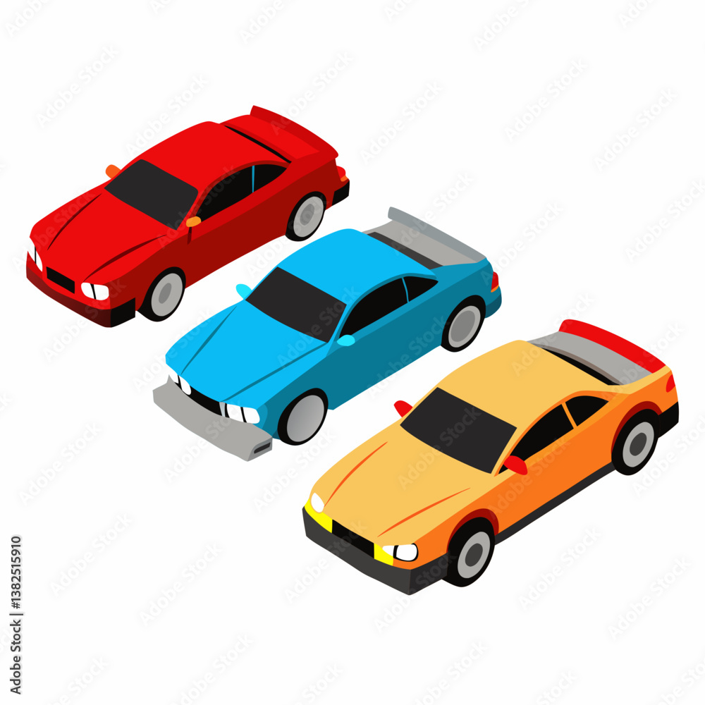 Naklejka premium red and yellow car