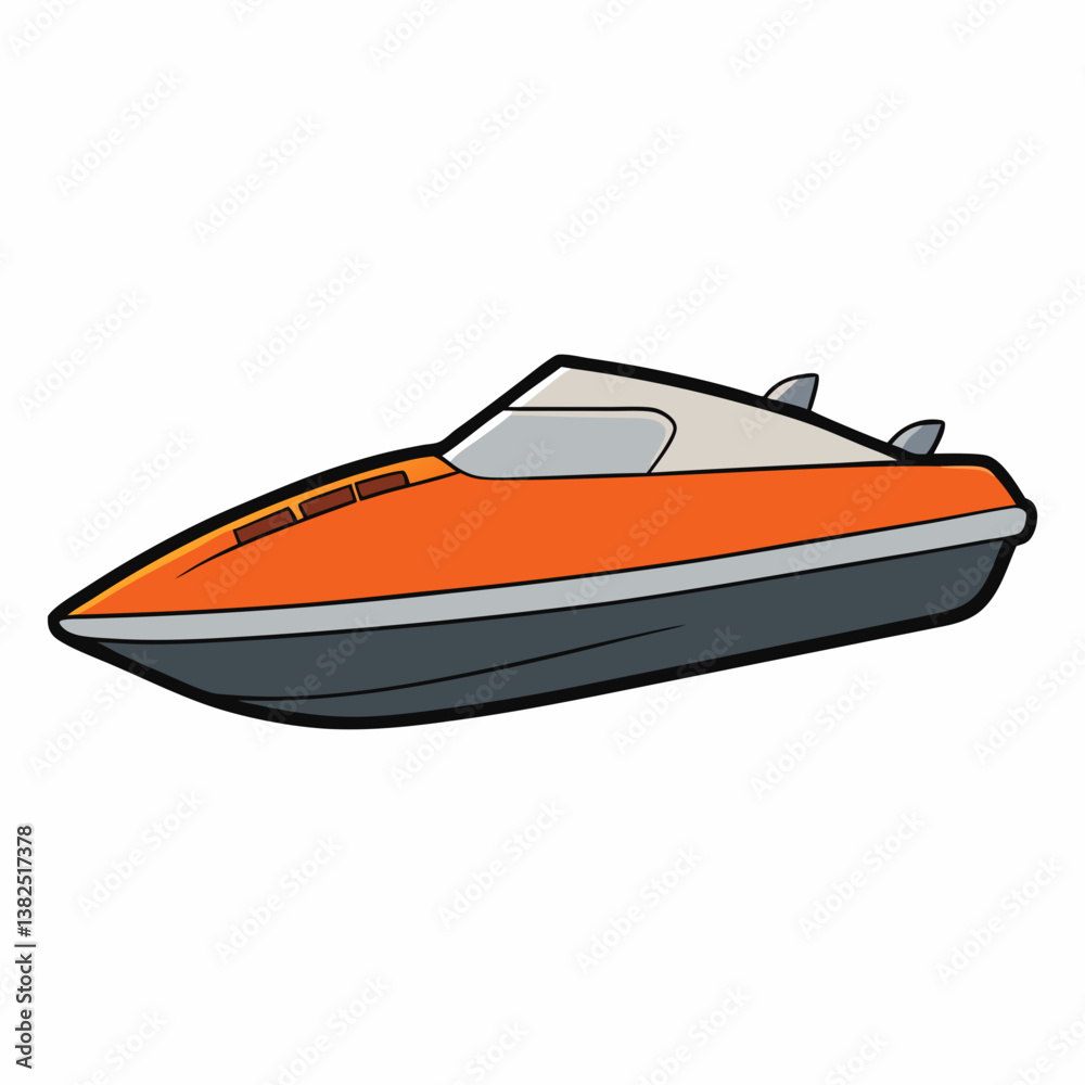 Naklejka premium motor boat on white background