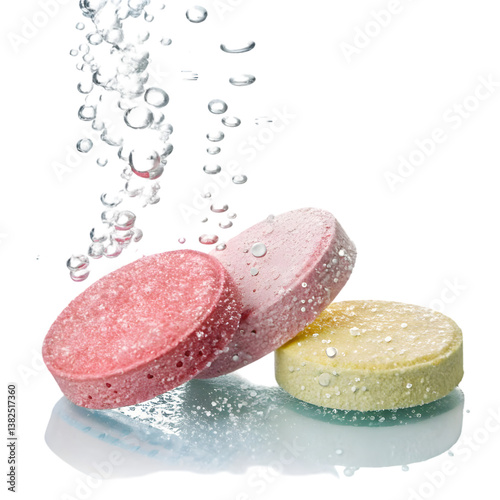 Dissolving Tablets: Effervescent Medicine Photo on transparent background
