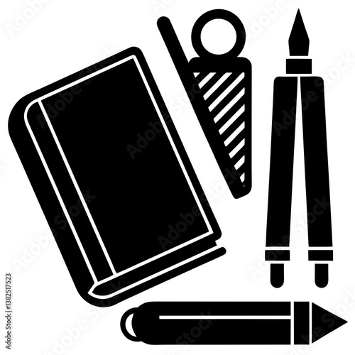 vector illustration of a pencil and eraser