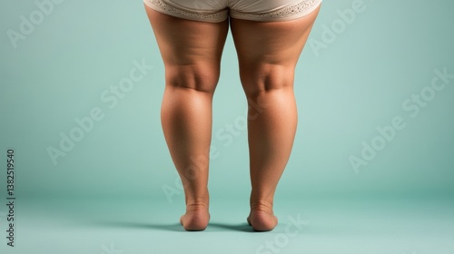 Lipedema. Leg Weight Loss for Cellulite and Obesity. Calf Exercise and Skin Care Concept.