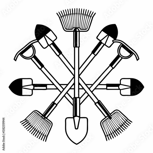 set of garden tools