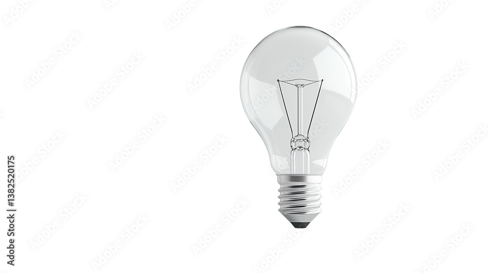 A clear glass light bulb with a visible metal filament that emits bright glowing illumination when supplied with electricity A clear glass light bulb with a visible metal filament that emits bright glowing illumination when supplied with electricity