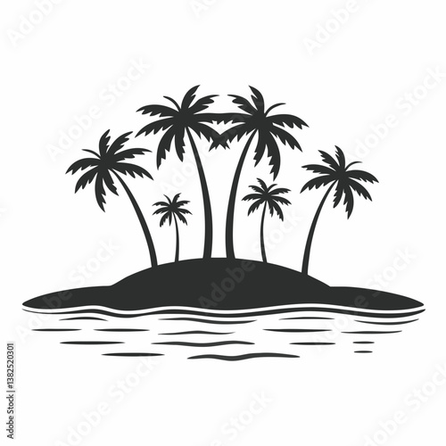 tropical island with palm trees