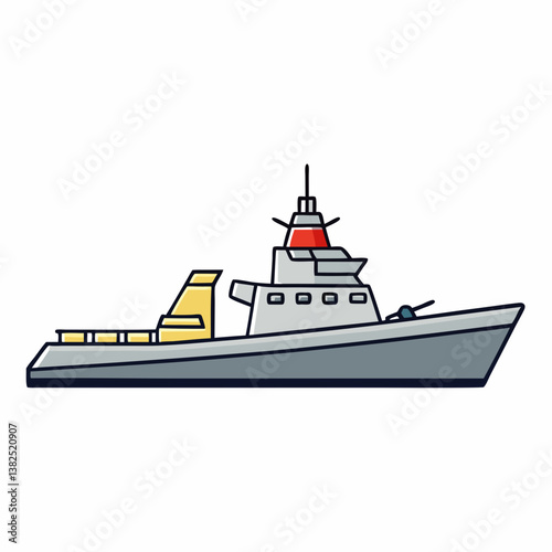 vector illustration of a ship
