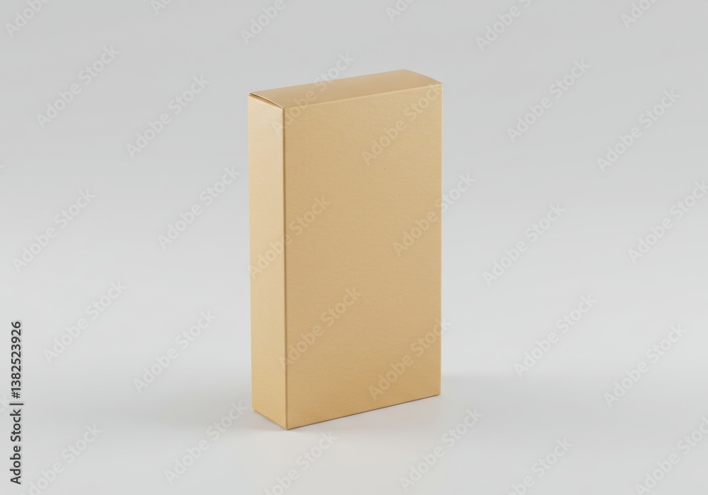 Plain brown cardboard box on light background for packaging design