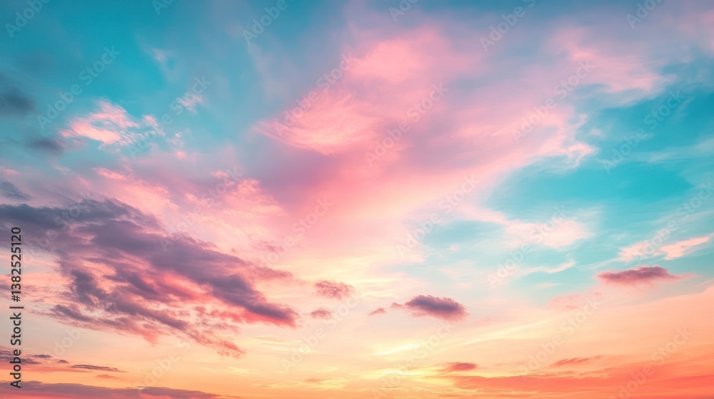 Fototapeta premium Colorful Sunset Sky Clouds Background