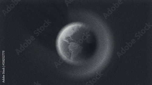 Faded Light Breaking Through a Noise Textured Gradient Giving a Minimalist and Abstract Background