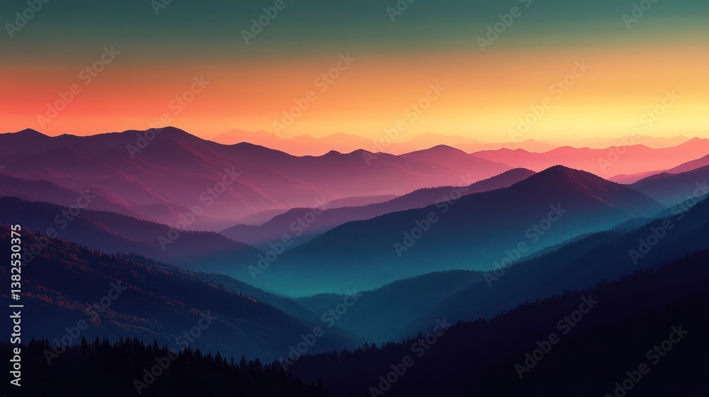 Sunset Mountainscape Sunset Mountainscape