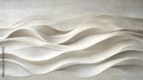 Serene Desert Landscape with Rippling Sand Dunes