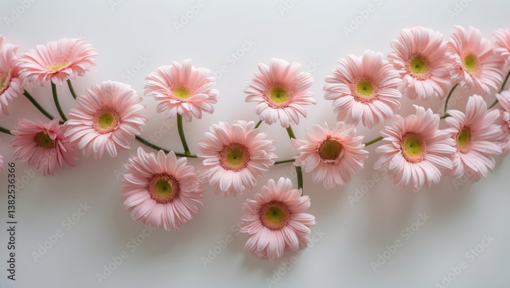 Obraz premium pink daisies on a white background that is isolated