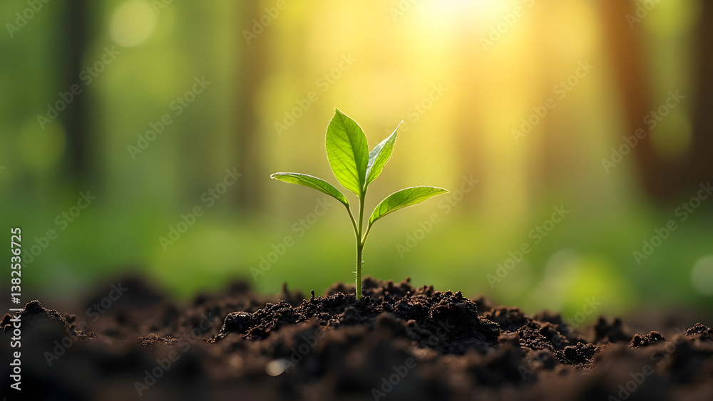 Young Sprout Reaching Towards Sunlight, Symbolizing Growth and New Beginnings. Ideal for Hope, Environmental, and Inspirational Themes, Evoking Potential and Natural Renewal. Young Sprout Reaching Towards Sunlight, Symbolizing Growth and New Beginnings. Ideal for Hope, Environmental, and Inspirational Themes, Evoking Potential and Natural Renewal.