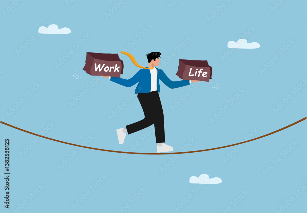 Visual Metaphor of Work Life Balance. Mastering the Art of Equilibrium Between Professional Responsibilities and Personal Fulfillment. Visual Metaphor of Work Life Balance. Mastering the Art of Equilibrium Between Professional Responsibilities and Personal Fulfillment.