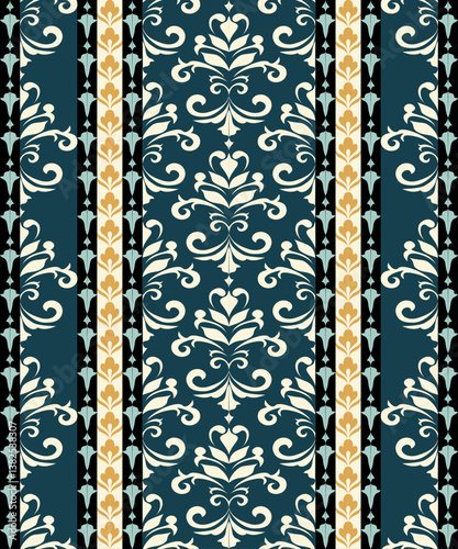 Luxury Damask Pattern – Elegant Ornate Design for High-End Interiors and Fashion Indulge in timeless sophistication with this exquisite damask pattern, meticulously crafted