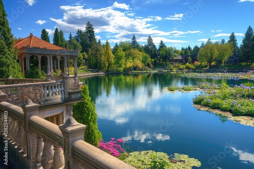 Fototapeta Naklejka Na Ścianę i Meble -  Manito Park: The Colorful Renaissance Garden in Spokane, Washington