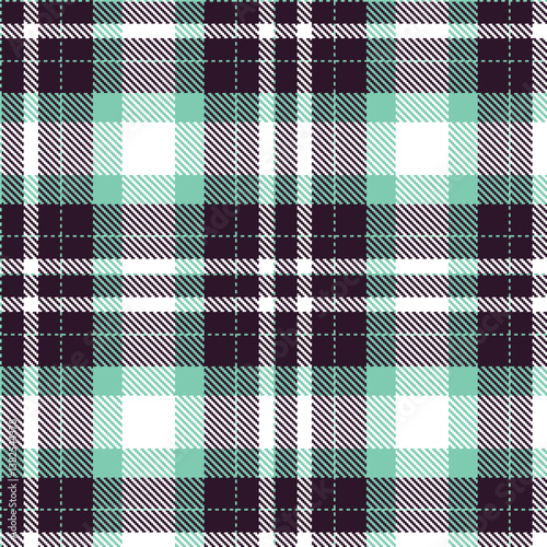 Sandy light aquamarine Seamless Tartan with Cool eggplant accents Fabric Design