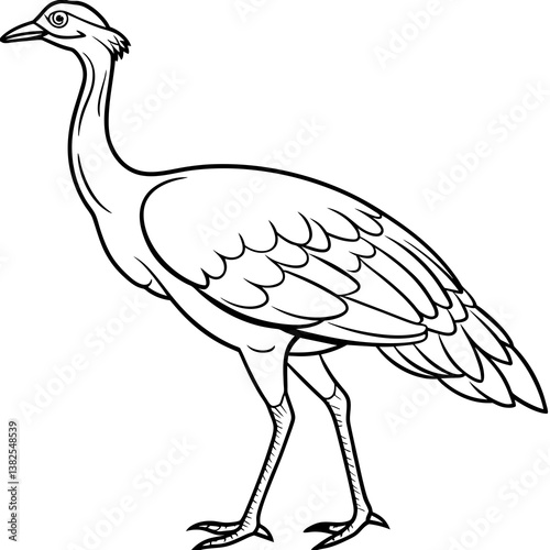 ostrich cartoon isolated on white