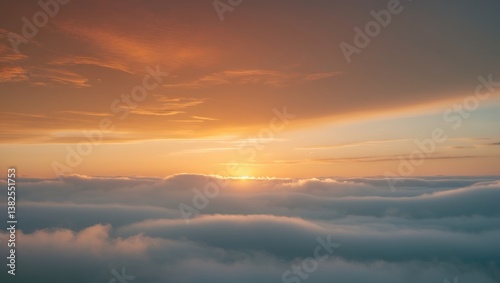 Sunrise Sun Sky Cloud Background with Red Sunlight and Bright Light. Beauty of Orange Color in a Landscape of New Hope for Autumn and Summer Days. Sunshine in Nature during a Morning of Bright Clea...