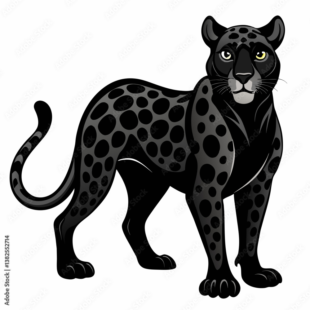 Fototapeta premium leopard cartoon isolated on white