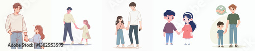 vector collection of brothers holding hands