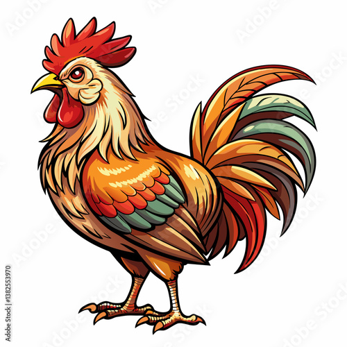 rooster isolated on white background