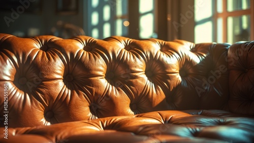 Elegant claret vintage leather couch