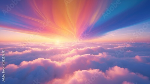 Dramatic beautiful scenic background of the sky after sunset.