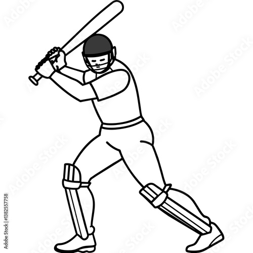 Cricket batsman player with bat