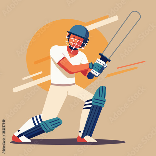 Cricket batsman player with bat