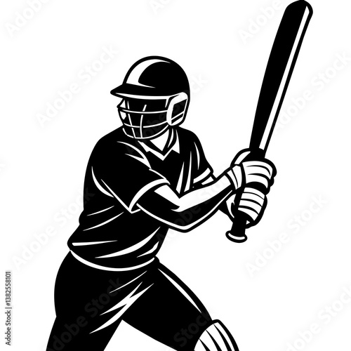 Cricket batsman player with bat