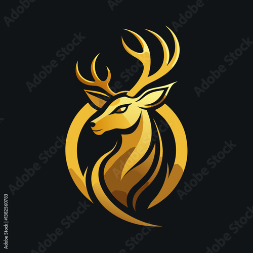 golden deer head