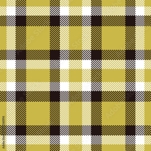 Elegant Seamless Tartan featuring Light light mustard and Pastel white Fabric Design