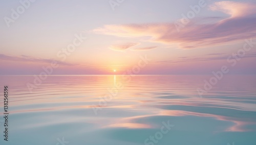 Fototapeta Naklejka Na Ścianę i Meble -  Beach dawn, sunrise. Twilight sky with clouds. Golden hours. Shoreline.