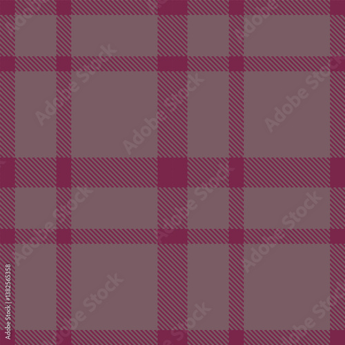 Elegant Seamless Tartan featuring Rich merlot and Sandy purplish grey Fabric Design