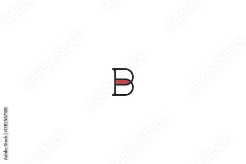 Letter B Bullet Logo with white background. 