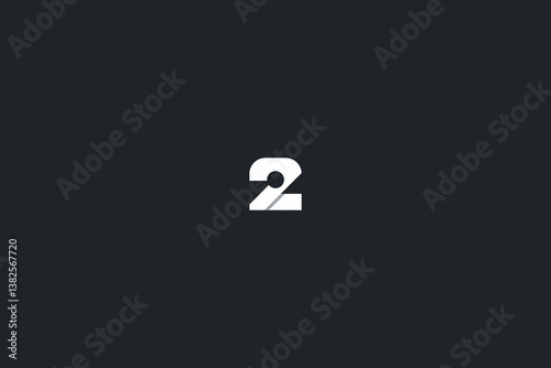 Modern Number 2 Keyhole Logo with black background. 