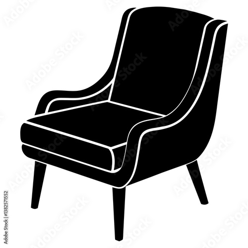 black armchair isolated on white