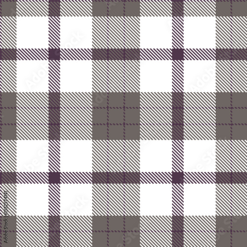 Pale dirty purple Seamless Tartan with Soft medium grey accents Fabric Design