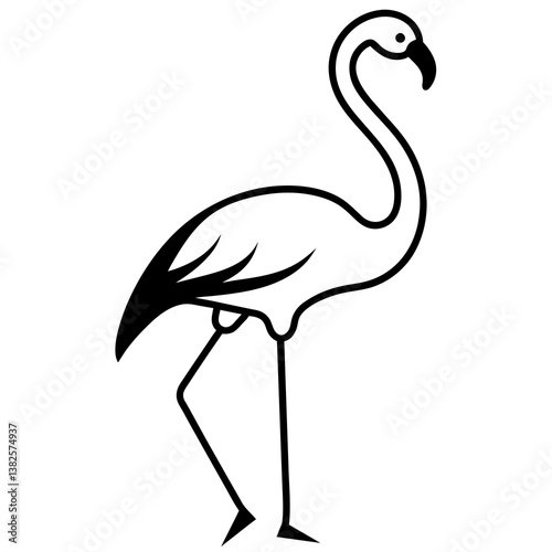 flamingo silhouette isolated on white