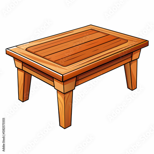 wooden table isolated on white