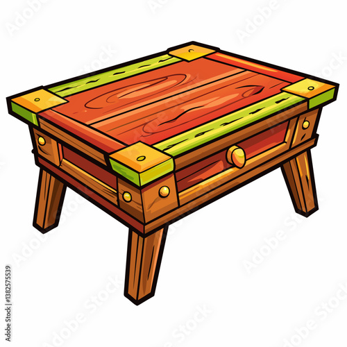 wooden table isolated on white