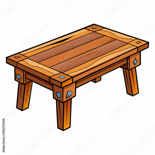 wooden table isolated on white