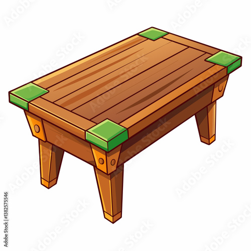 wooden table isolated on white