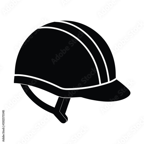 Riding Helmet Silhouette Vector Design.