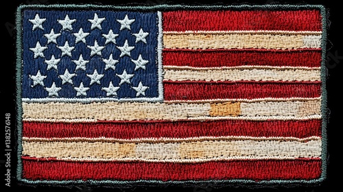Vibrant embroidered United States flag patch