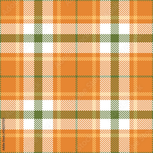Plaid pattern seamless. Light dusty orange & Dusky military green Tartan Fabric Design. 