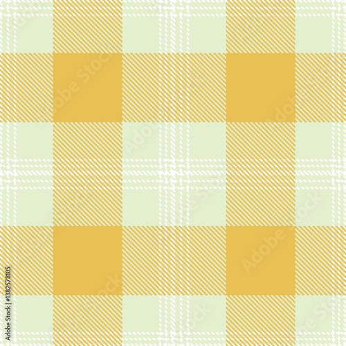 Classic eggshell Seamless Tartan with Pale white accents Fabric Design