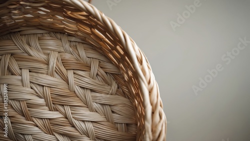 Close-up of a woven basket design highlighting detailed patterns and natural fibers.